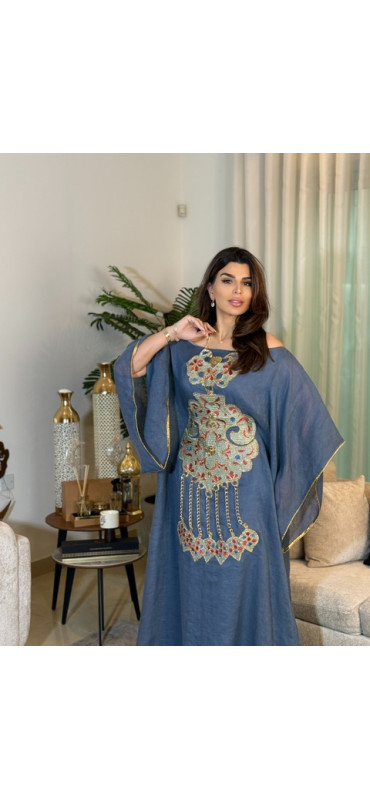 جلابيه لينن مع سلسله ذهبيه 